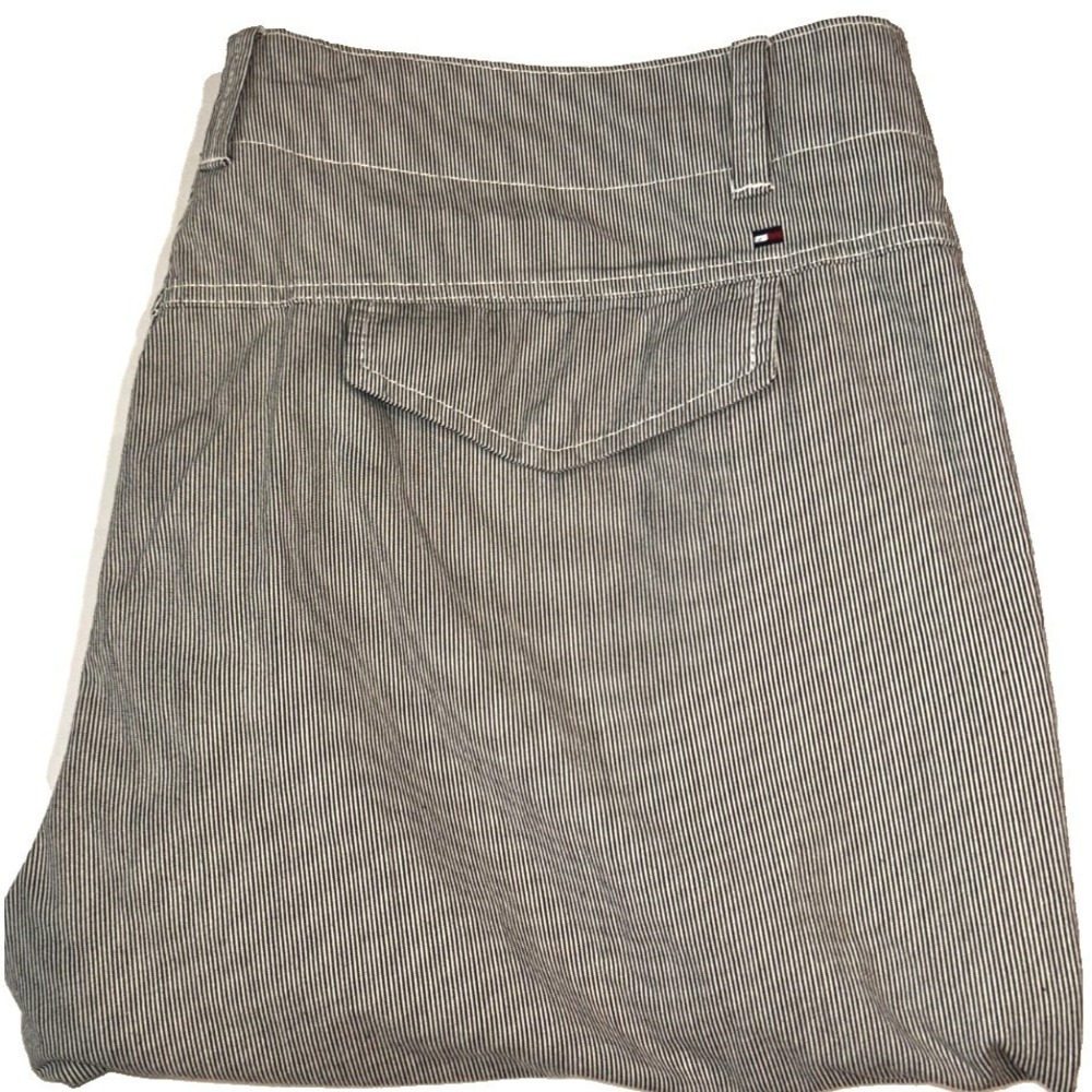 Tommy Hilfiger Cargo Shorts 42 Mens Blue White Hickory Stripe Cotton Utility
